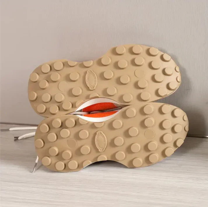 Eva | Baskets élégantes et décontractées à blocs de couleurs orange pour femmes