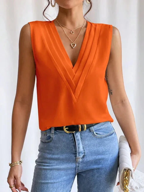 Blouse élégante sans manches