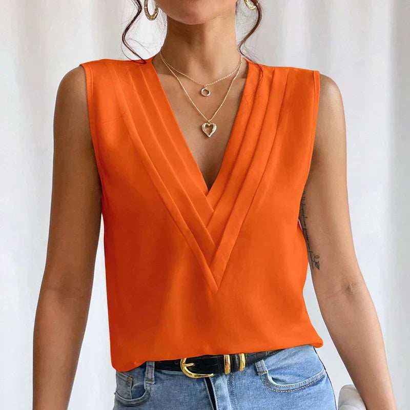 Blouse élégante sans manches