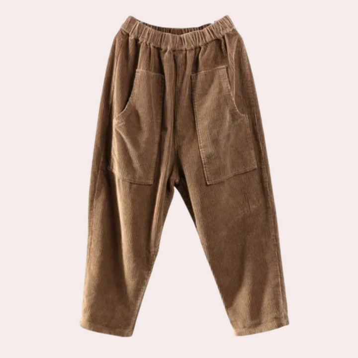 LAIA - Pantalon en velours côtelé pour femme pour un look chic