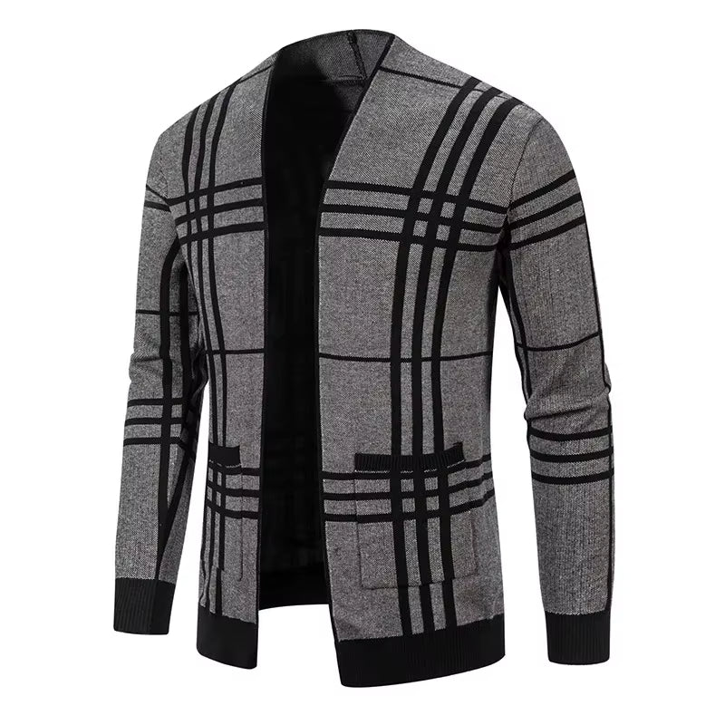 CARDIGAN EN MAILLE À CARREAUX POUR HOMME
