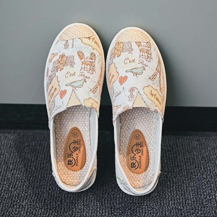 Nova | Espadrilles en toile de style bohème avec impression vintage