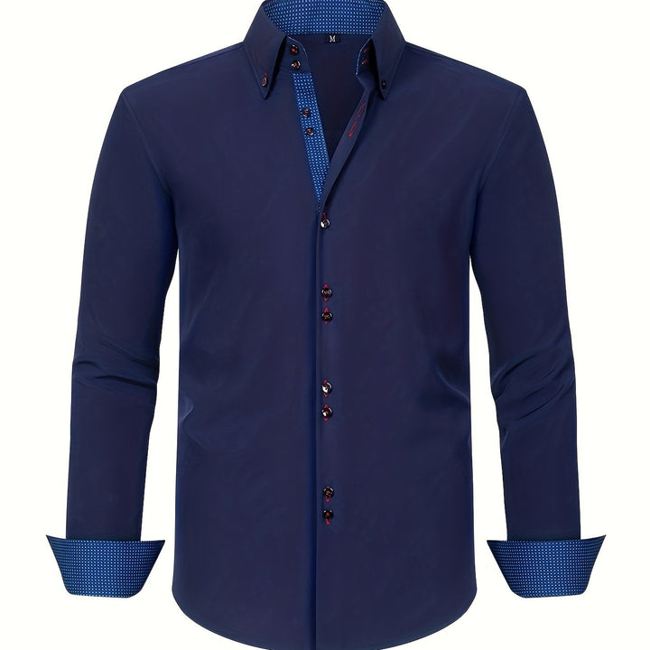 ALBERTO | CHEMISE ÉLÉGANTE LÉGÈRE AVEC DÉTAILS CONTRASTÉS
