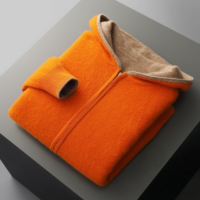 SWEAT EN LAINE AVEC CAPUCHE POUR HOMME