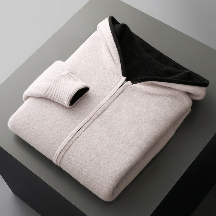 SWEAT EN LAINE AVEC CAPUCHE POUR HOMME