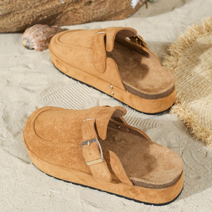 Mocassins rétro chic avec semelle épaisse confortable et boucle élégante