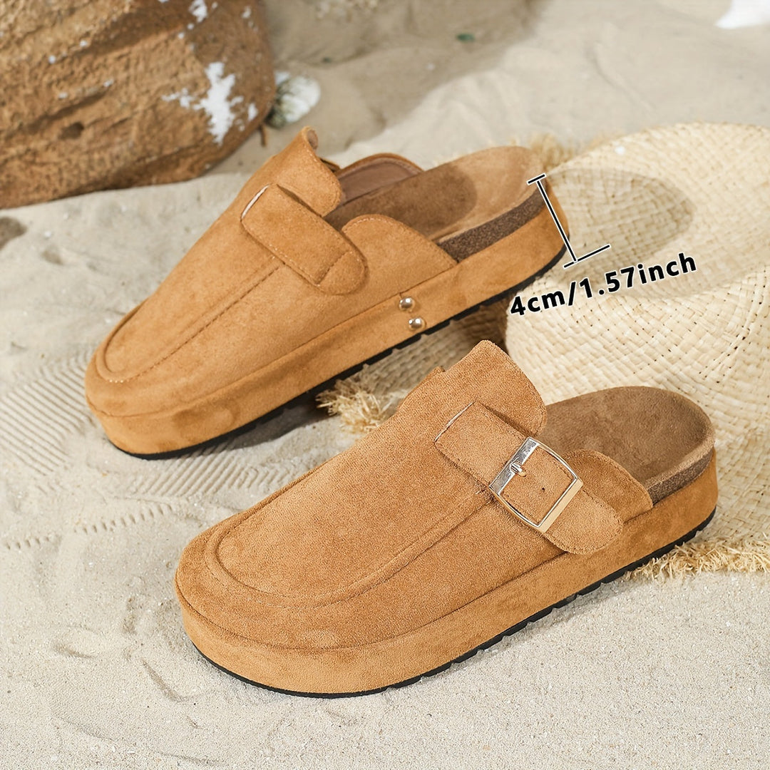 Mocassins rétro chic avec semelle épaisse confortable et boucle élégante