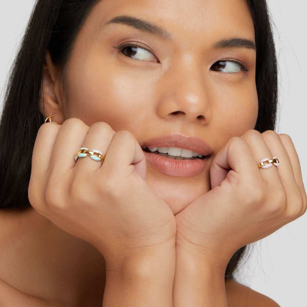 Bague en chaîne bleue Reya