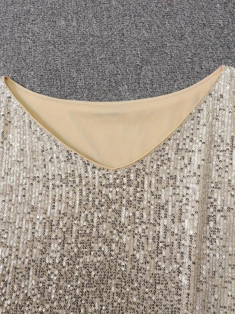 Robe mini brillante à une épaule