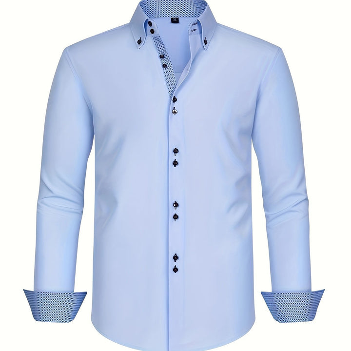 ALBERTO | CHEMISE ÉLÉGANTE LÉGÈRE AVEC DÉTAILS CONTRASTÉS