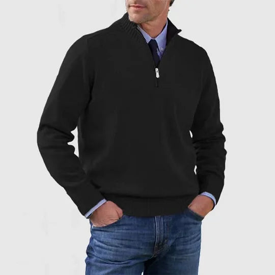 PULL ÉLÉGANT HOMME À MI-ZIP