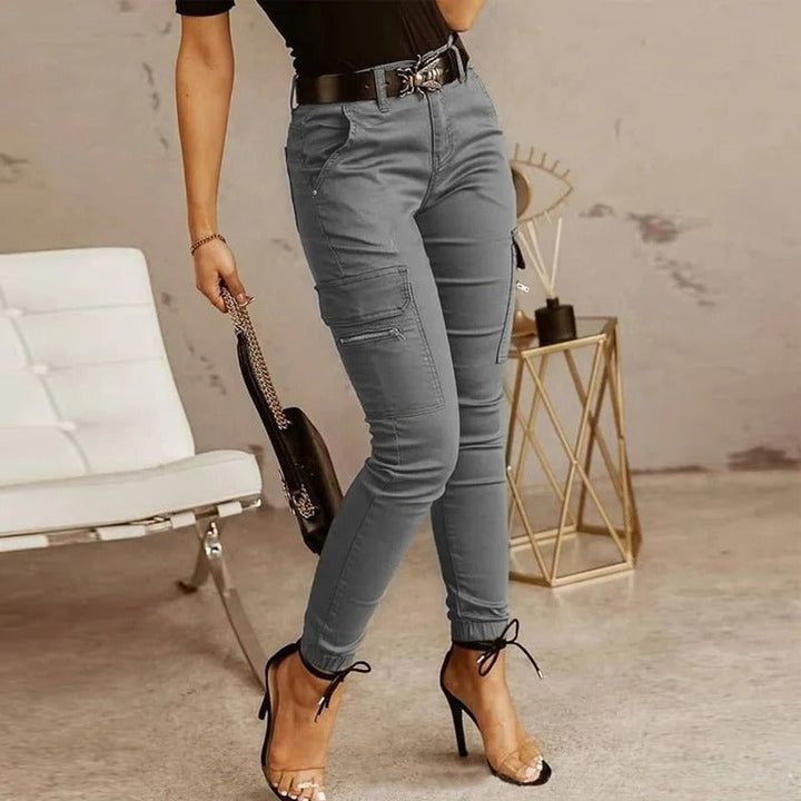 Sharma - Pantalon cargo taille haute sans ceinture pour un look à la mode