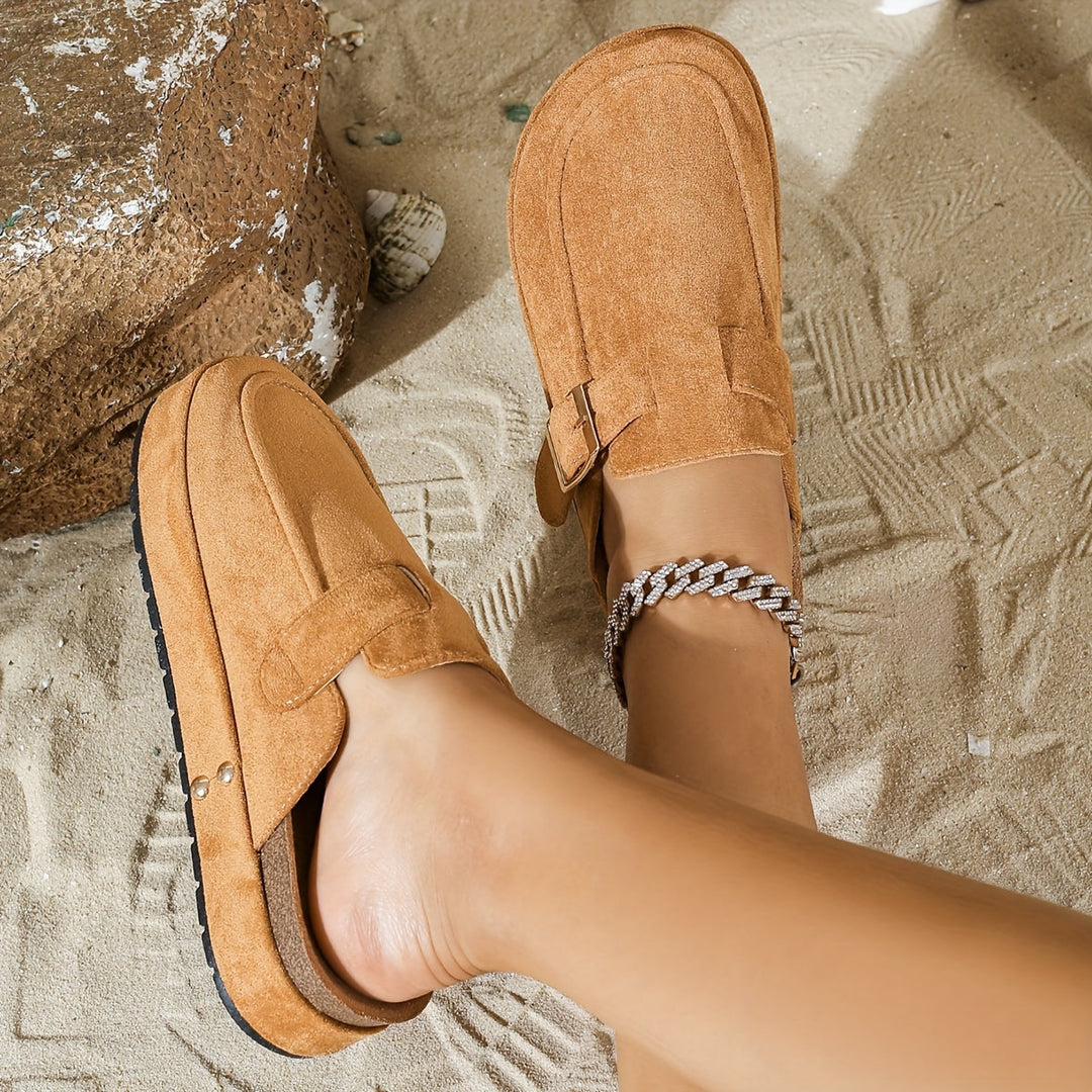 Mocassins rétro chic avec semelle épaisse confortable et boucle élégante