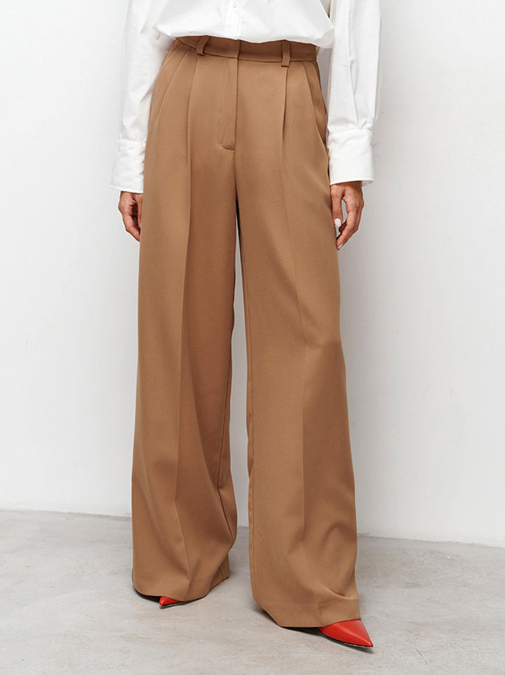 Pantalon taille haute et jambe large