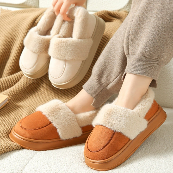 Lucinida - Chaussons pelucheux confortables et élégants pour dames