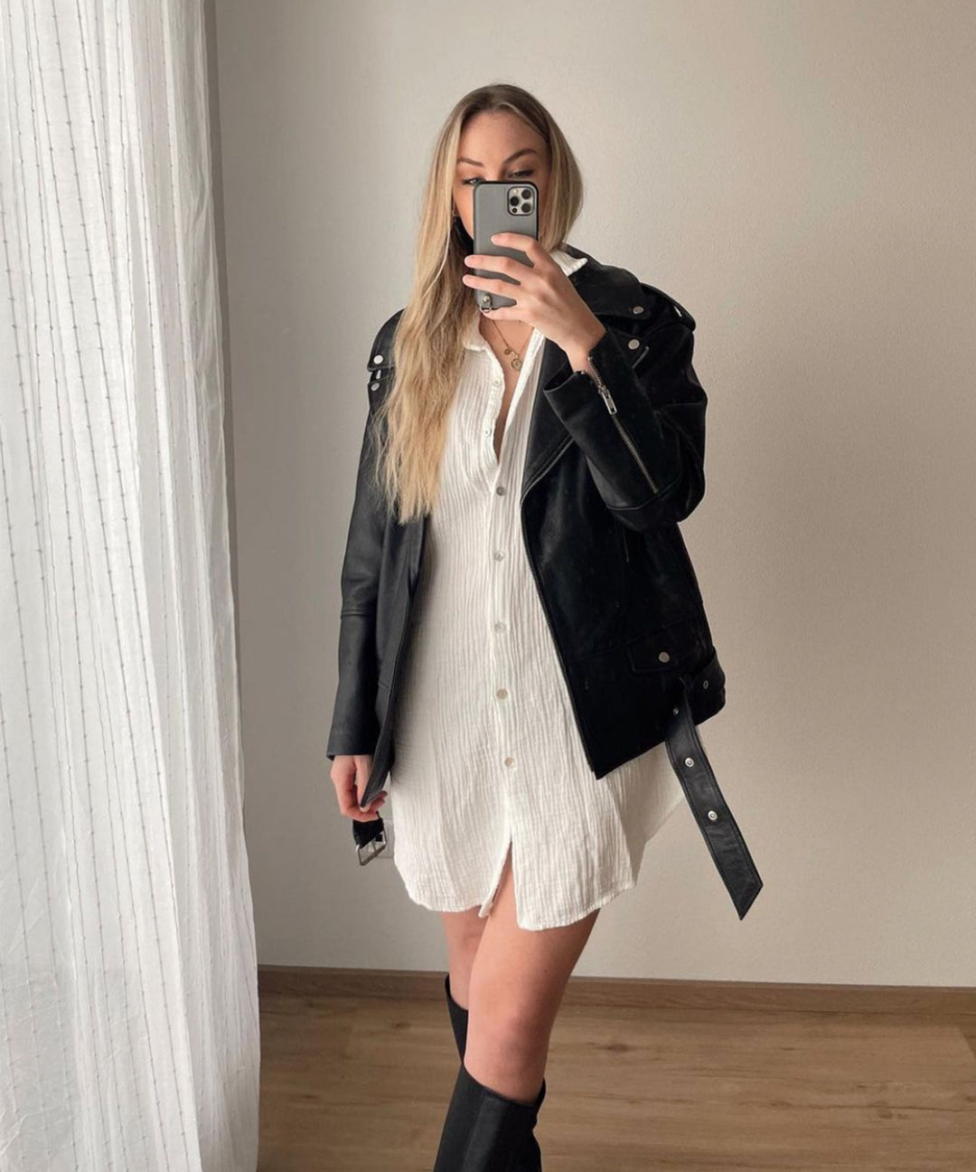 Blouse en Musselin Freya Blanc Long