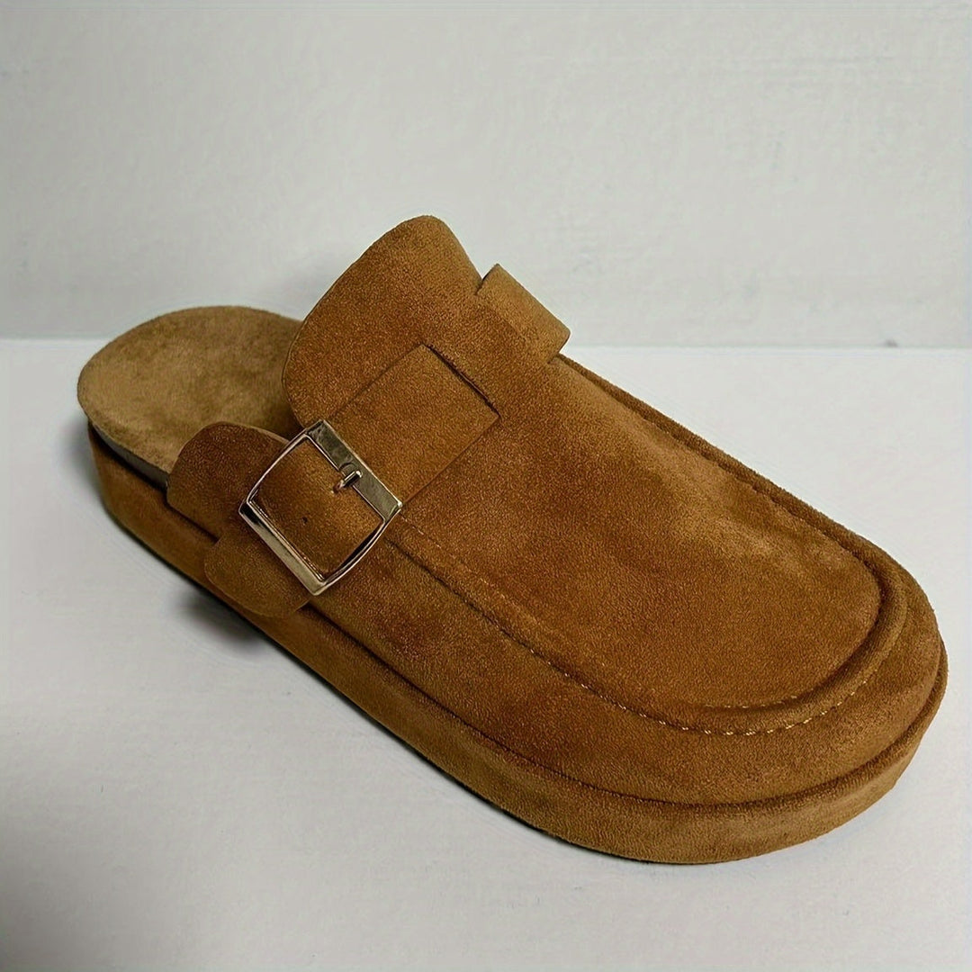 Mocassins rétro chic avec semelle épaisse confortable et boucle élégante