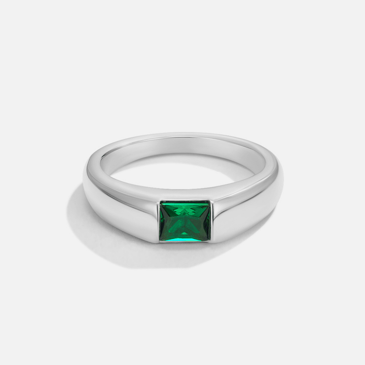 Bague en argent et émeraude Ember