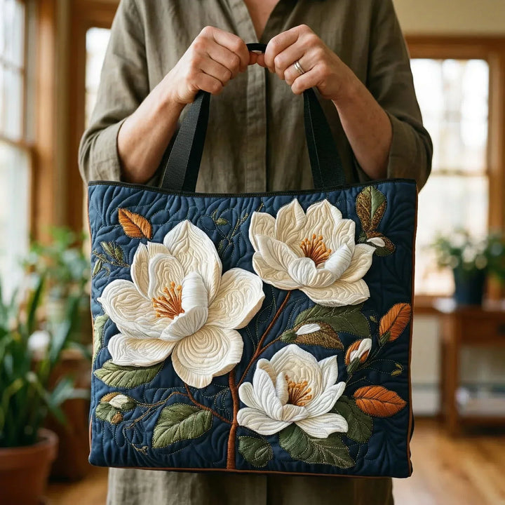 Sac Matelassé Artisanal - Magnolias Délicats