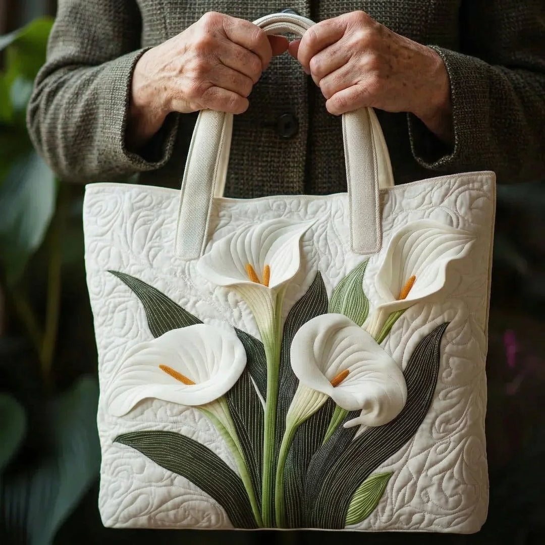 Sac Artisanal Matelassé - Lys Blancs