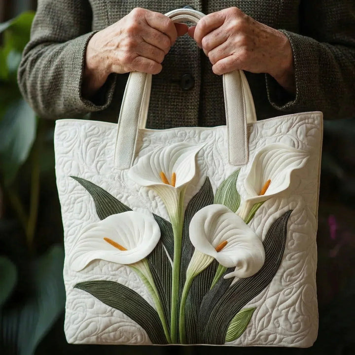 Sac Artisanal Matelassé - Lys Blancs