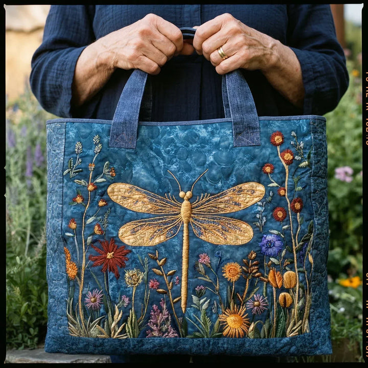 Sac fourre-tout matelassé - Libellule dorée