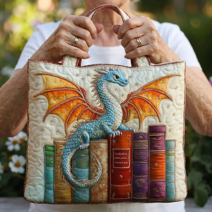 Sac Matelassé - Émeraude Dragon Gardien des Livres