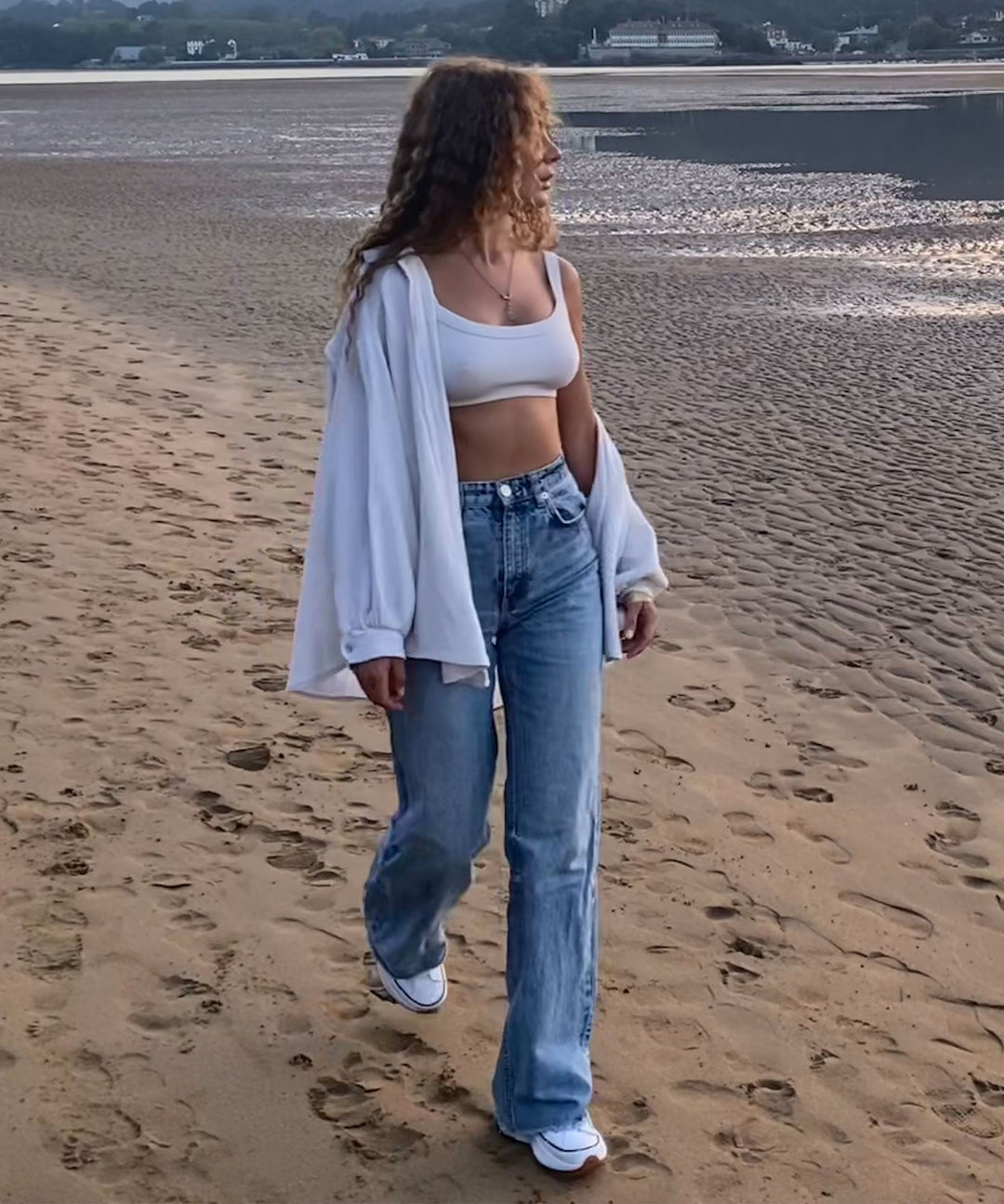 Blouse en Musselin Freya Blanc Long