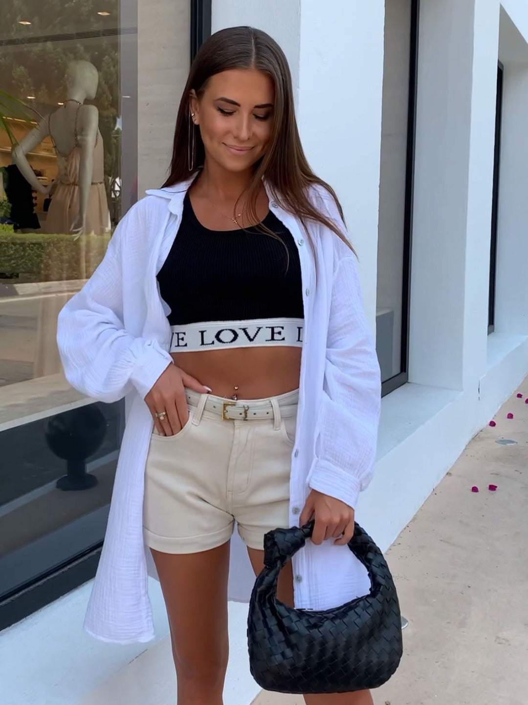 Blouse en Musselin Freya Blanc Long