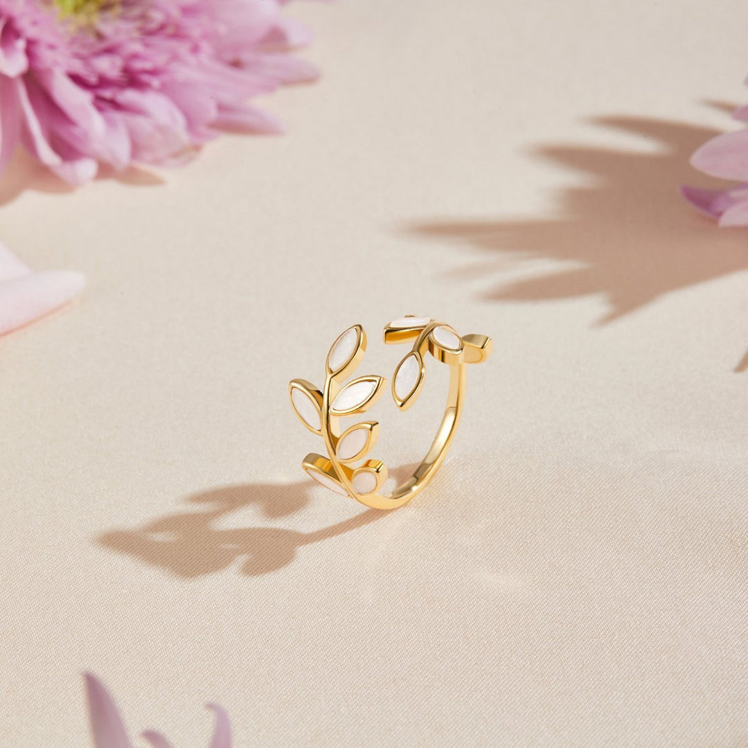 Serene - Bague en feuille d'or