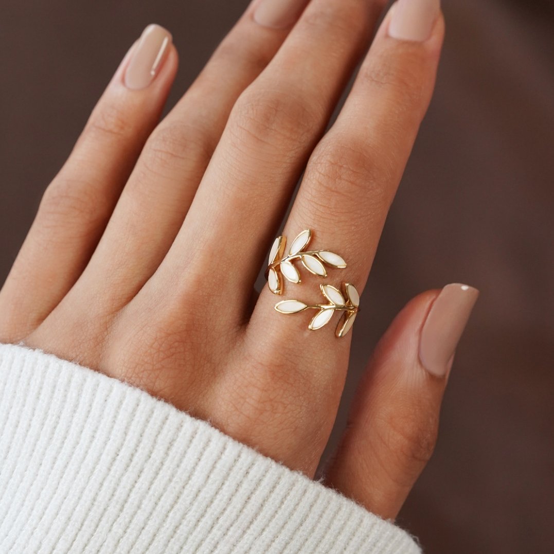 Serene - Bague en feuille d'or