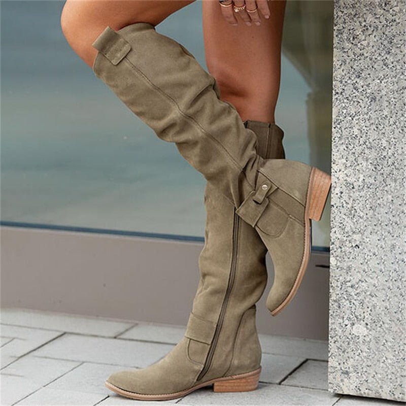 Charlotte™ - Bottes hautes en daim de qualité supérieure