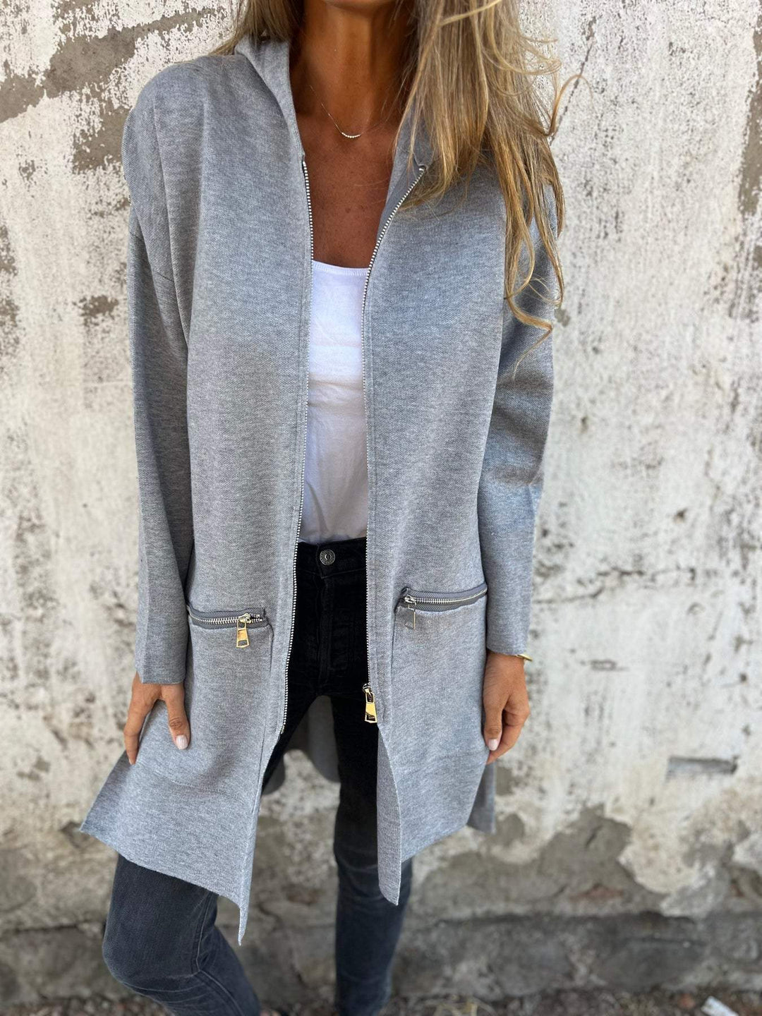 Jula | Elegant Long Sleeve Zip Cardigan