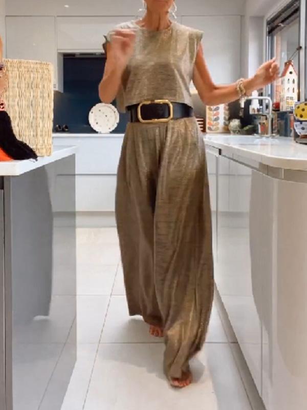 Ensemble de Gilet et Pantalon Confortable et Brillant