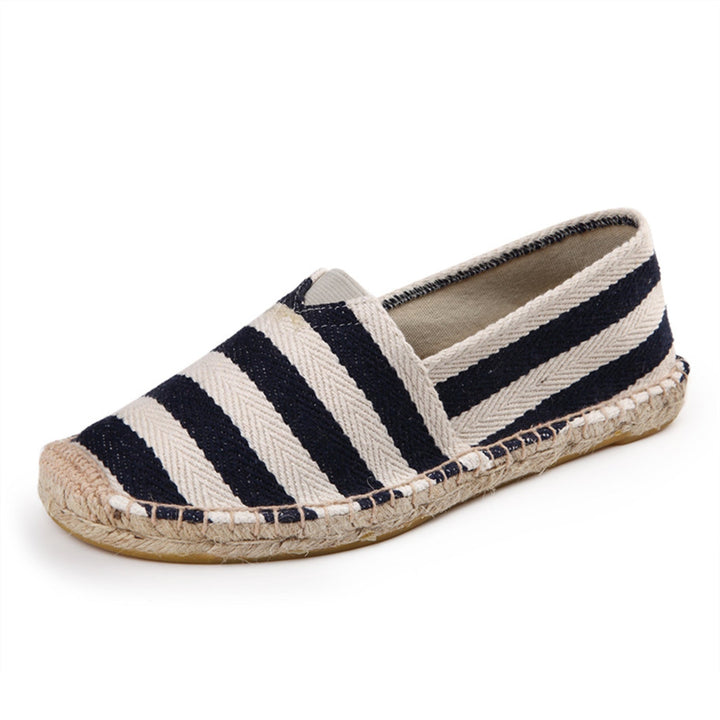 Eline | Espadrilles élégantes à rayures en toile souple
