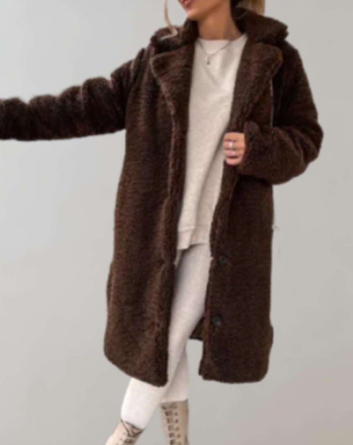 Aira | Manteau d'hiver pour femmes avec col élégant au niveau des genoux