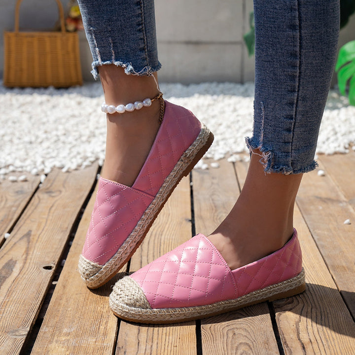 Nardi | Top stylé en cuir côtelé et espadrilles chic rose-noir Combo