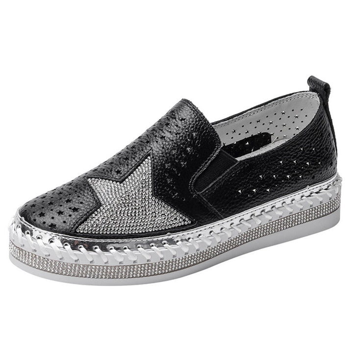 Any | Espadrilles glamour avec cristaux étincelants et semelle plate confortable