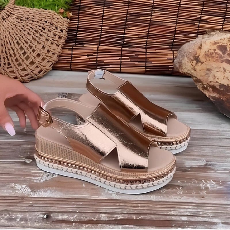 Baylie - Sandales Stylées Métalliques