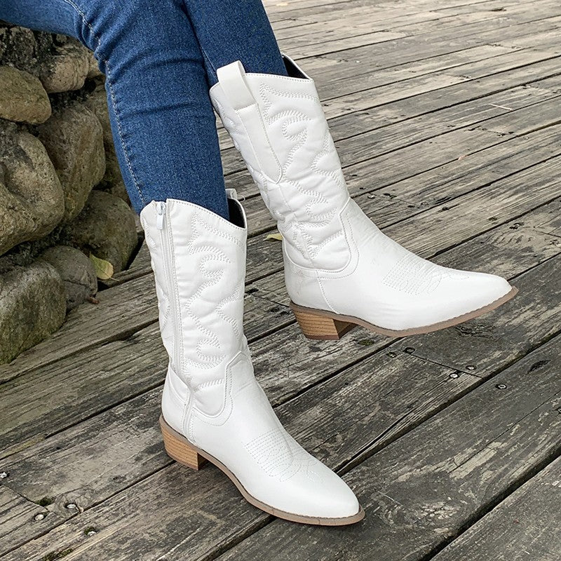 Fleur | Chic Bottes de cow-boy métallisées pour une touche de style
